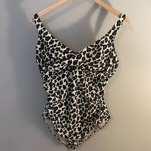 Leopard Print One Piece Bathing Suit